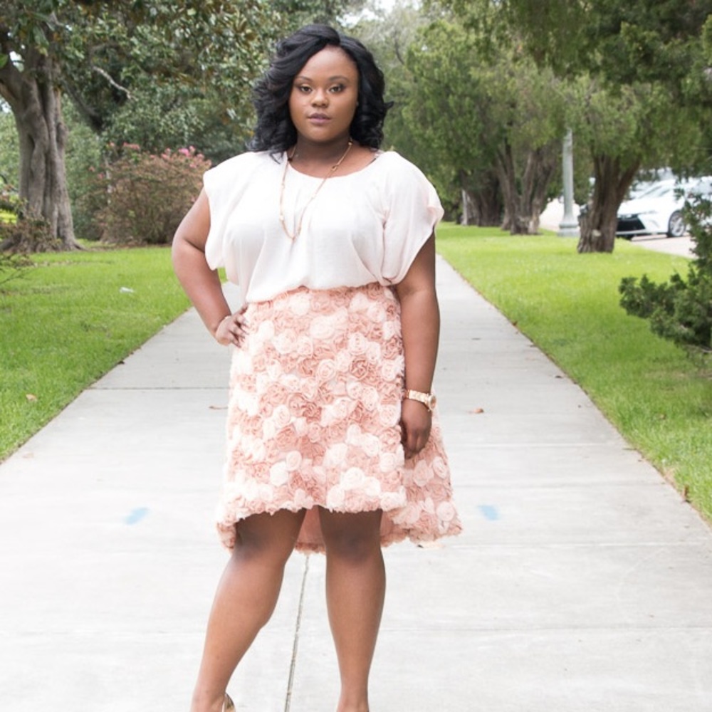 Blush and Light Pink Rosette Skirt